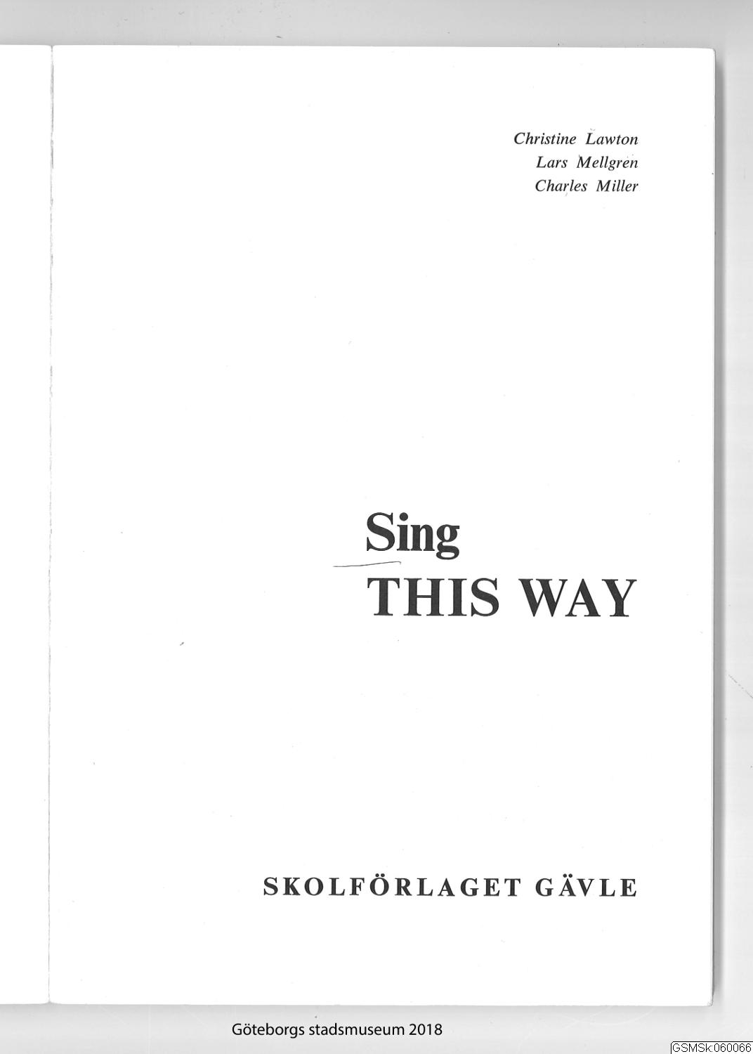 textbook, English, books, songbook, Sing this way