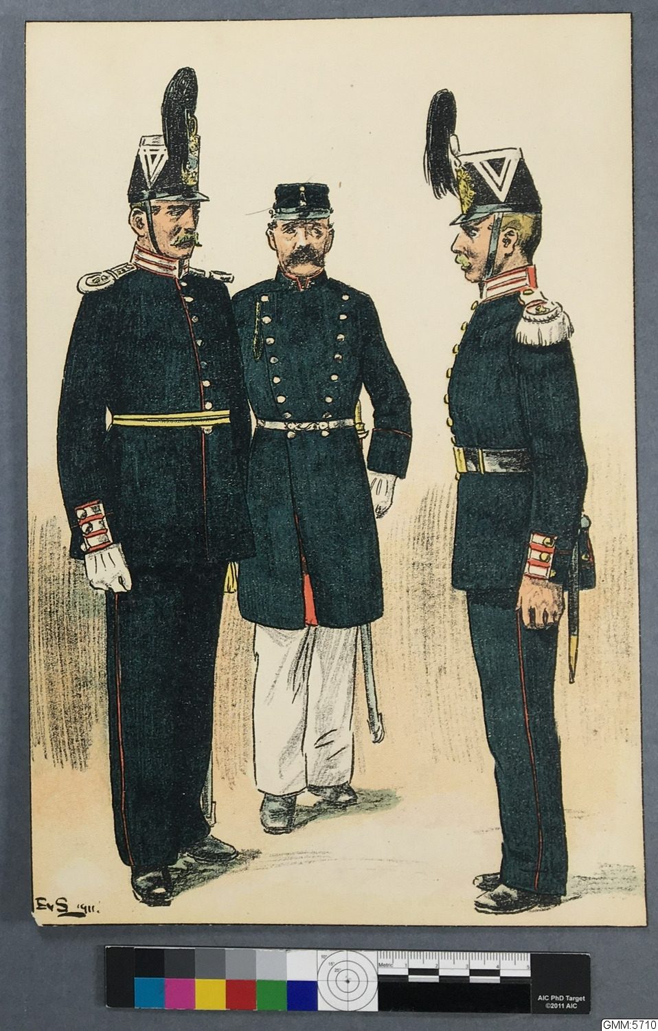 tryck, litografi, uniform